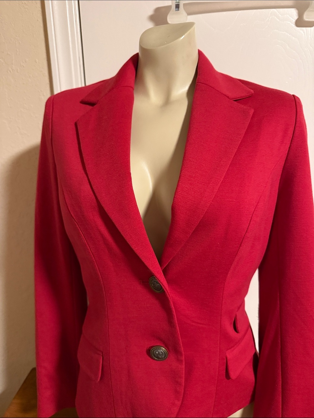 Women's Tailored Red Blazer Jacket